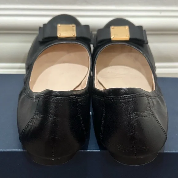 Cole Haan Women’s Black Faux Leather Tali Bow Ballet Flat Shoes size 7 - Picture 3 of 8